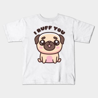 I ruff you - I love you - funny dog pun Kids T-Shirt